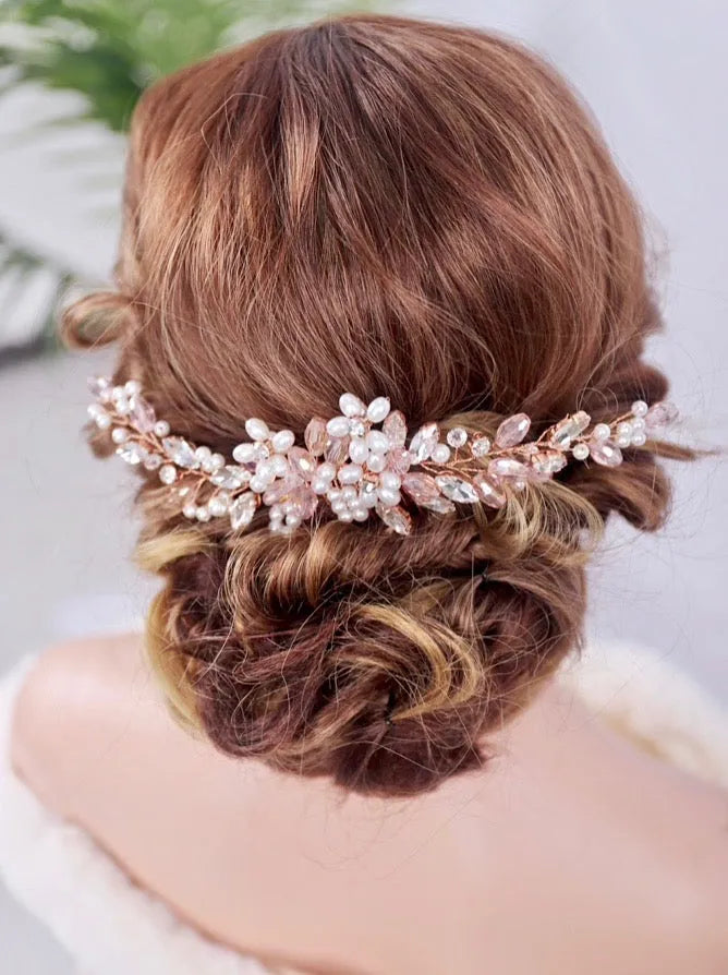 Wedding Hair Accessories - Pearl and Crystal Bridal Hair Comb - Available in Silver, Rose Gold and Yellow Gold