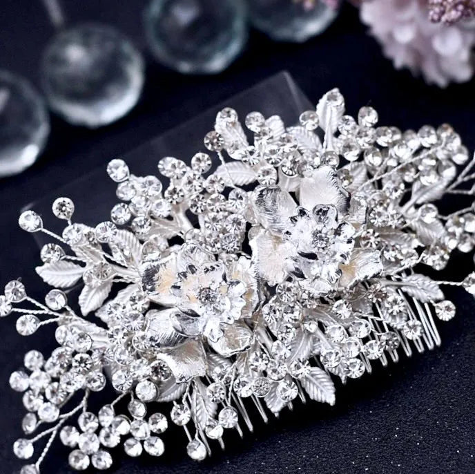 Wedding Hair Accessories - Silver Crystal Bridal Hair Comb
