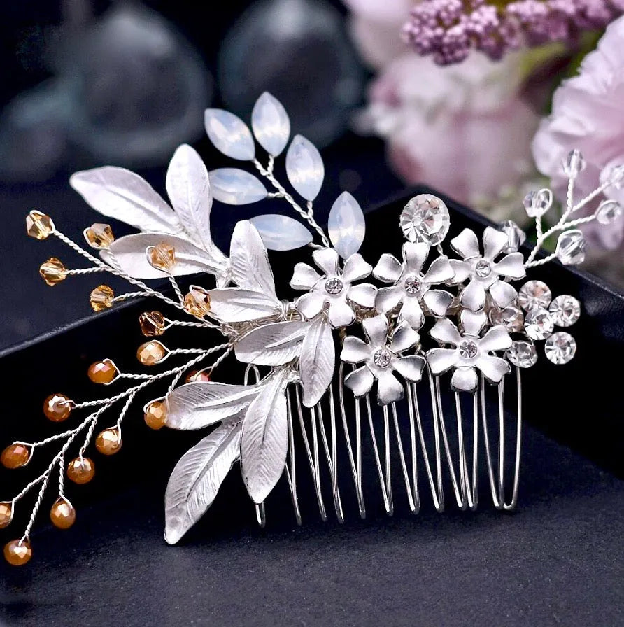 Wedding Hair Accessories - Bohemian Crystal Hair Comb - Available in Yellow Gold, Rose Gold and Silver
