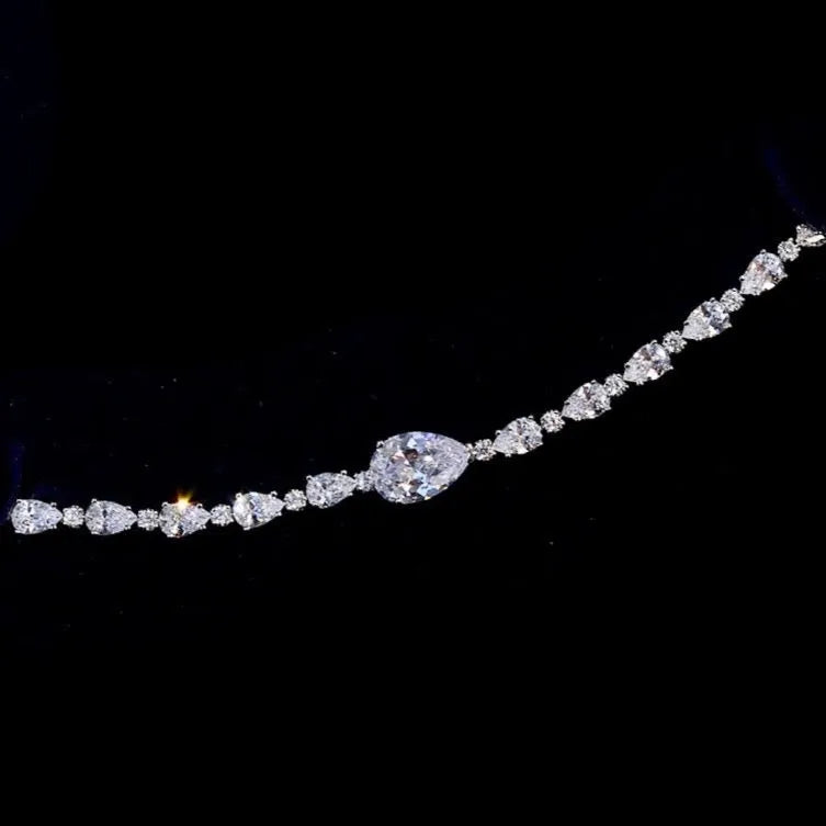 Wedding Jewelry - Silver Cubic Zirconia Bridal Three-Piece Jewelry Set