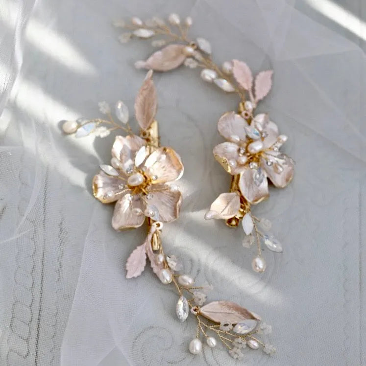 Wedding Hair Accessories - Swarovski Pearl and Opal Bridal Hair Clip