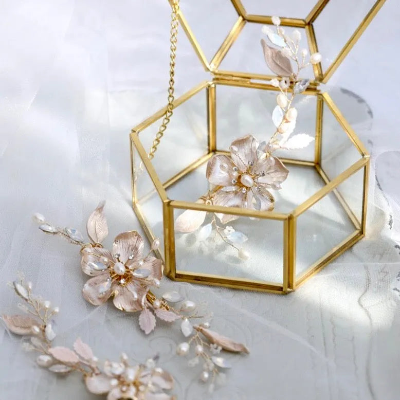 Wedding Hair Accessories - Swarovski Pearl and Opal Bridal Hair Clip