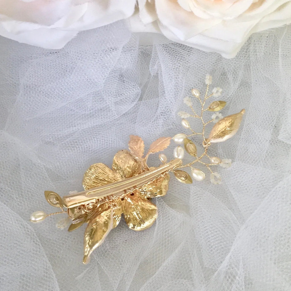 Wedding Hair Accessories - Swarovski Pearl and Opal Bridal Hair Clip