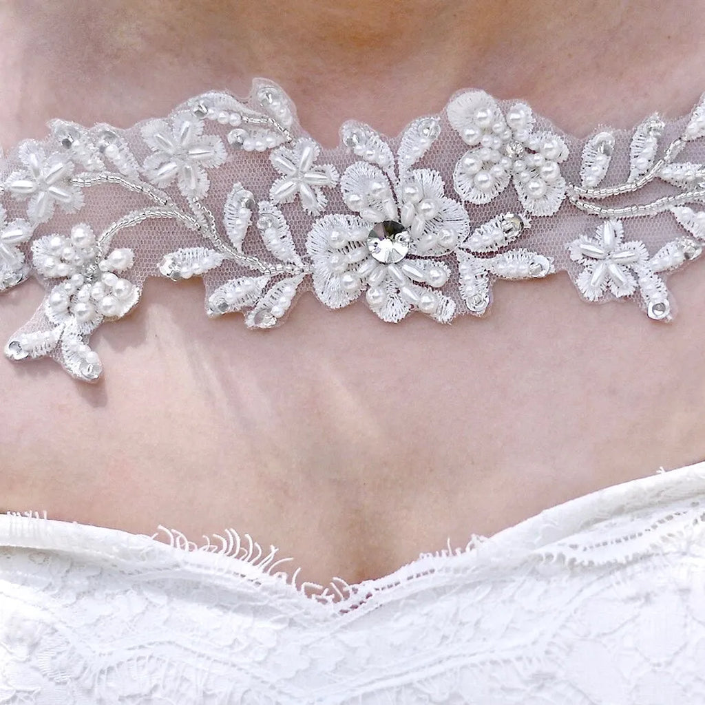 Wedding Veils - Bridal Pearl Cape Veil - Cathedral Length