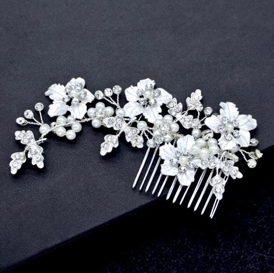 Wedding Hair Accessories - Pearl Bridal Hair Comb - Available in Silver, Yellow Gold and Rose Gold