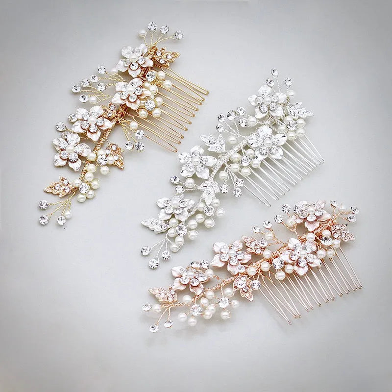 Wedding Hair Accessories - Pearl Bridal Hair Comb - Available in Silver, Yellow Gold and Rose Gold