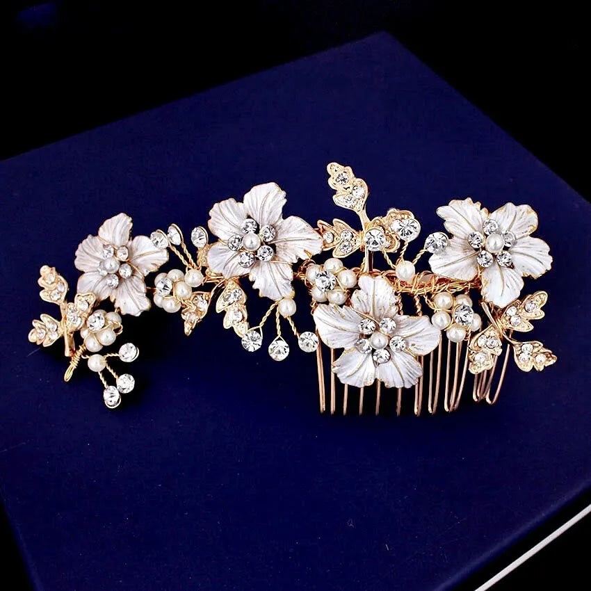 Wedding Hair Accessories - Pearl Bridal Hair Comb - Available in Silver, Yellow Gold and Rose Gold