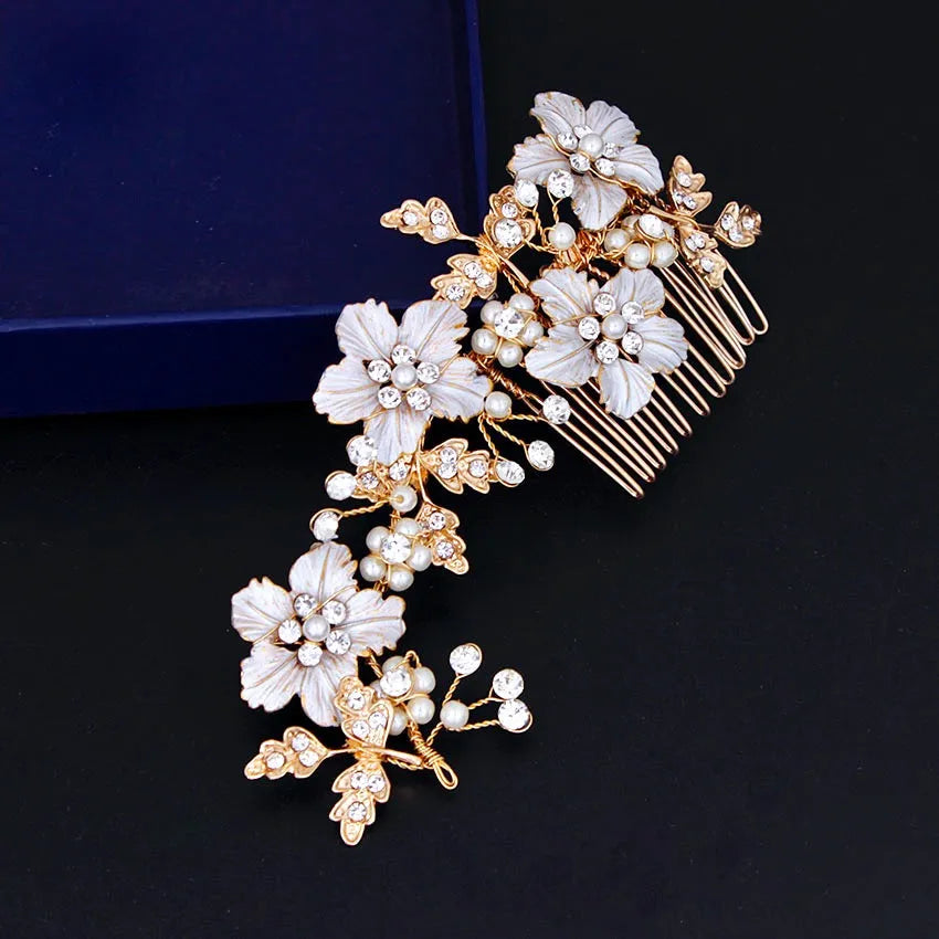 Wedding Hair Accessories - Pearl Bridal Hair Comb - Available in Silver, Yellow Gold and Rose Gold