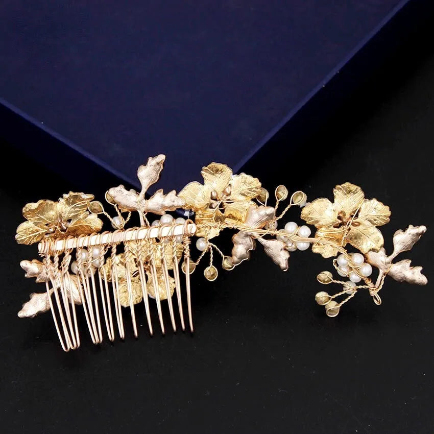 Wedding Hair Accessories - Pearl Bridal Hair Comb - Available in Silver, Yellow Gold and Rose Gold