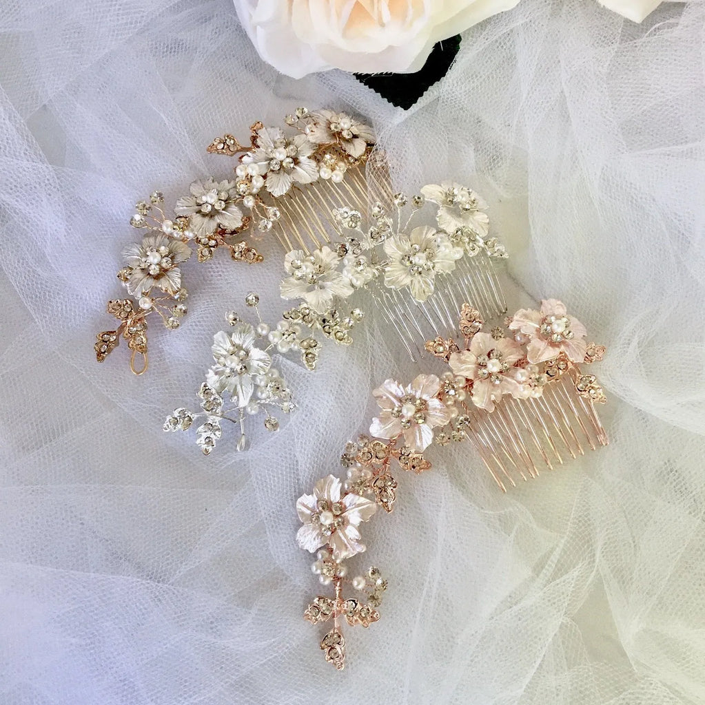 Wedding Hair Accessories - Pearl Bridal Hair Comb - Available in Silver, Yellow Gold and Rose Gold