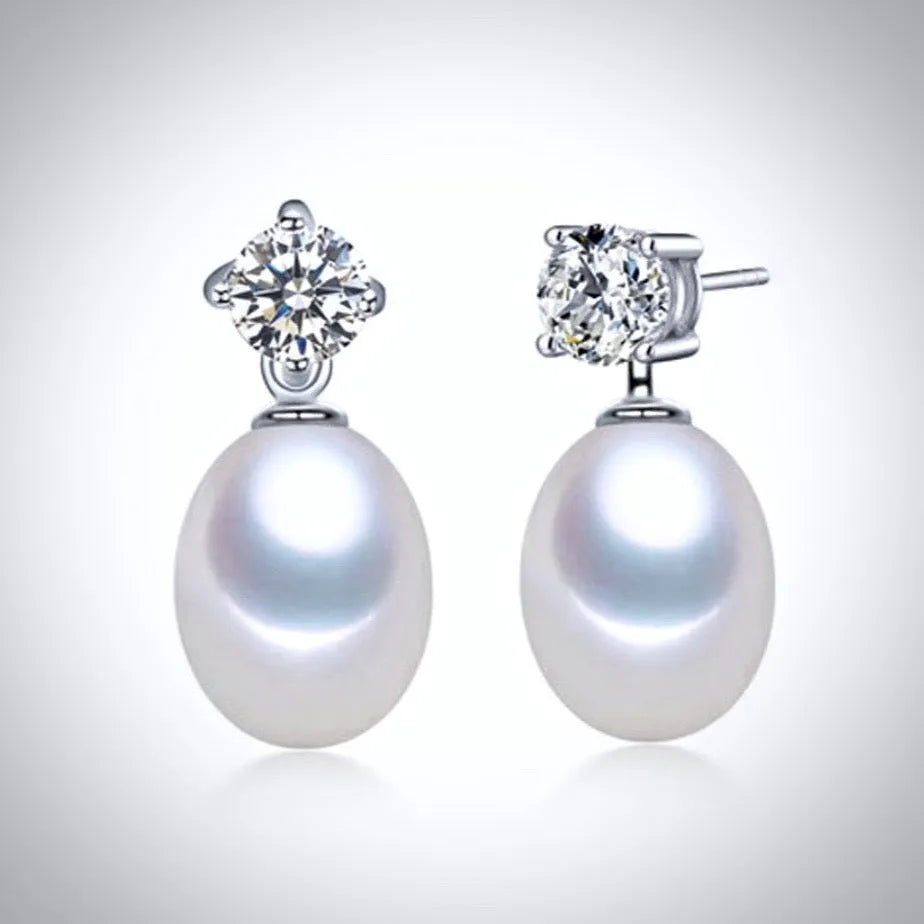 Pearl Wedding Jewelry Sets - Freshwater Pearl and Sterling Silver Bridal Necklace and Earrings Set