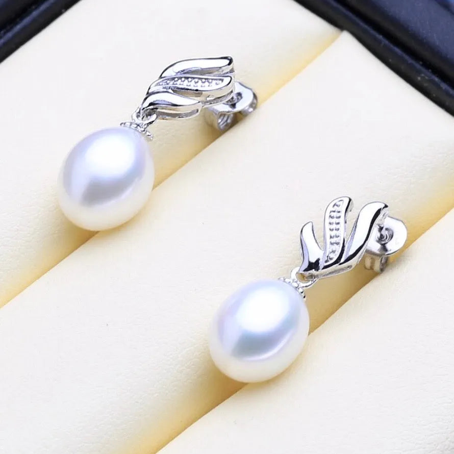 Wedding Pearl Jewelry - Sterling Silver and Natural Pearl Bridal Jewelry Set - More Colors Available