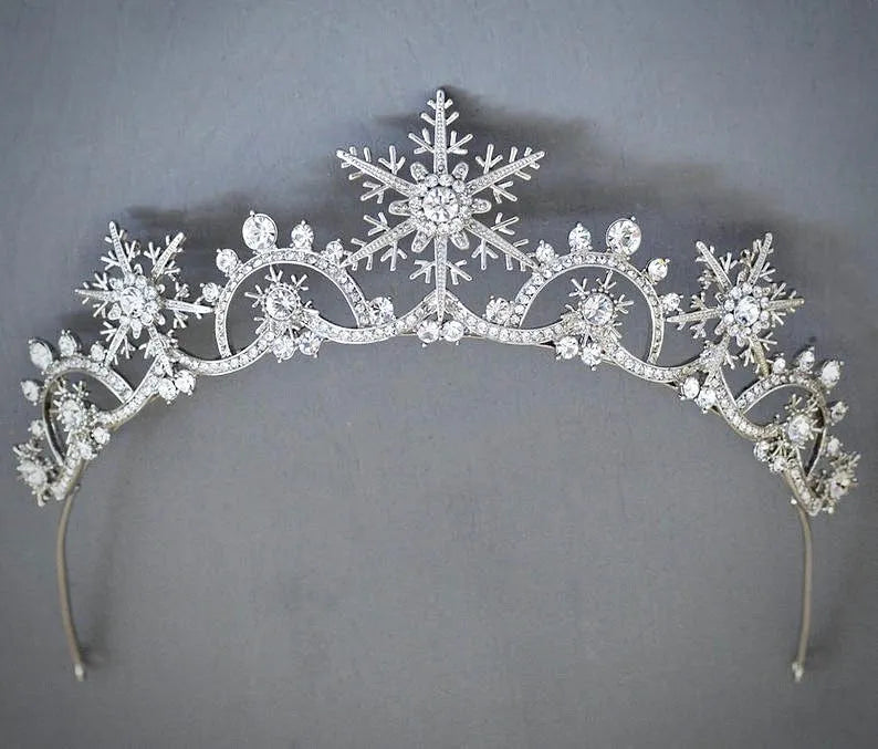 Wedding Hair Accessories - Winter Snowflake Bridal Tiara