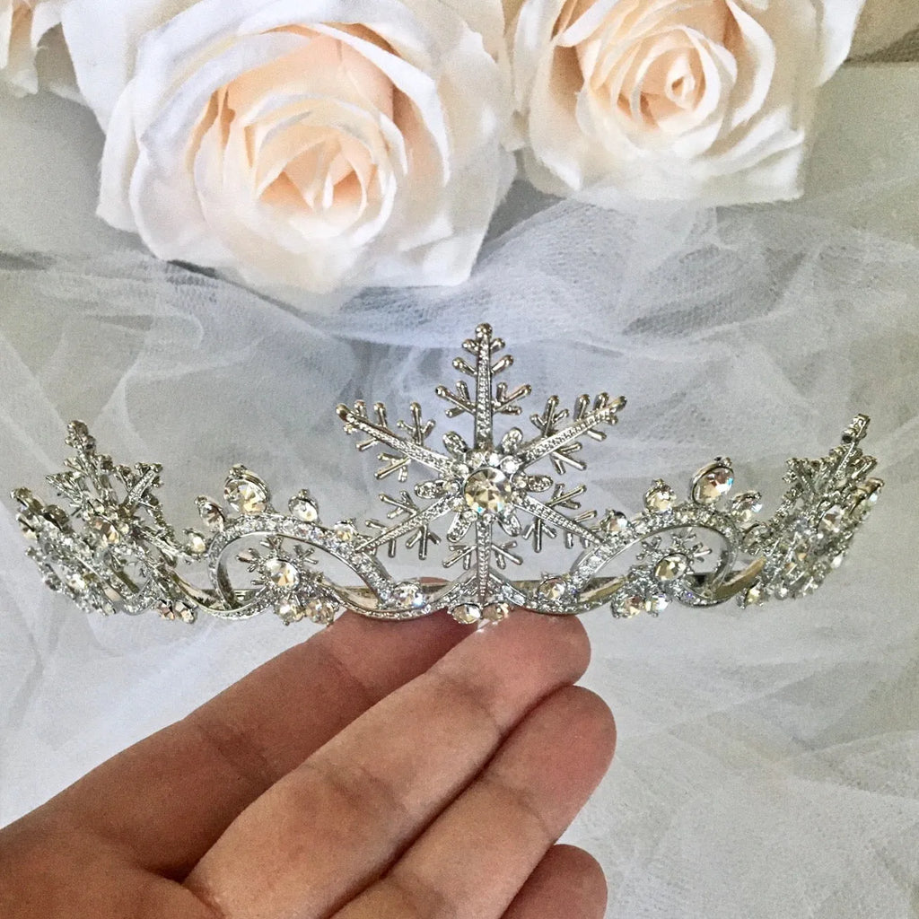 Wedding Hair Accessories - Winter Snowflake Bridal Tiara