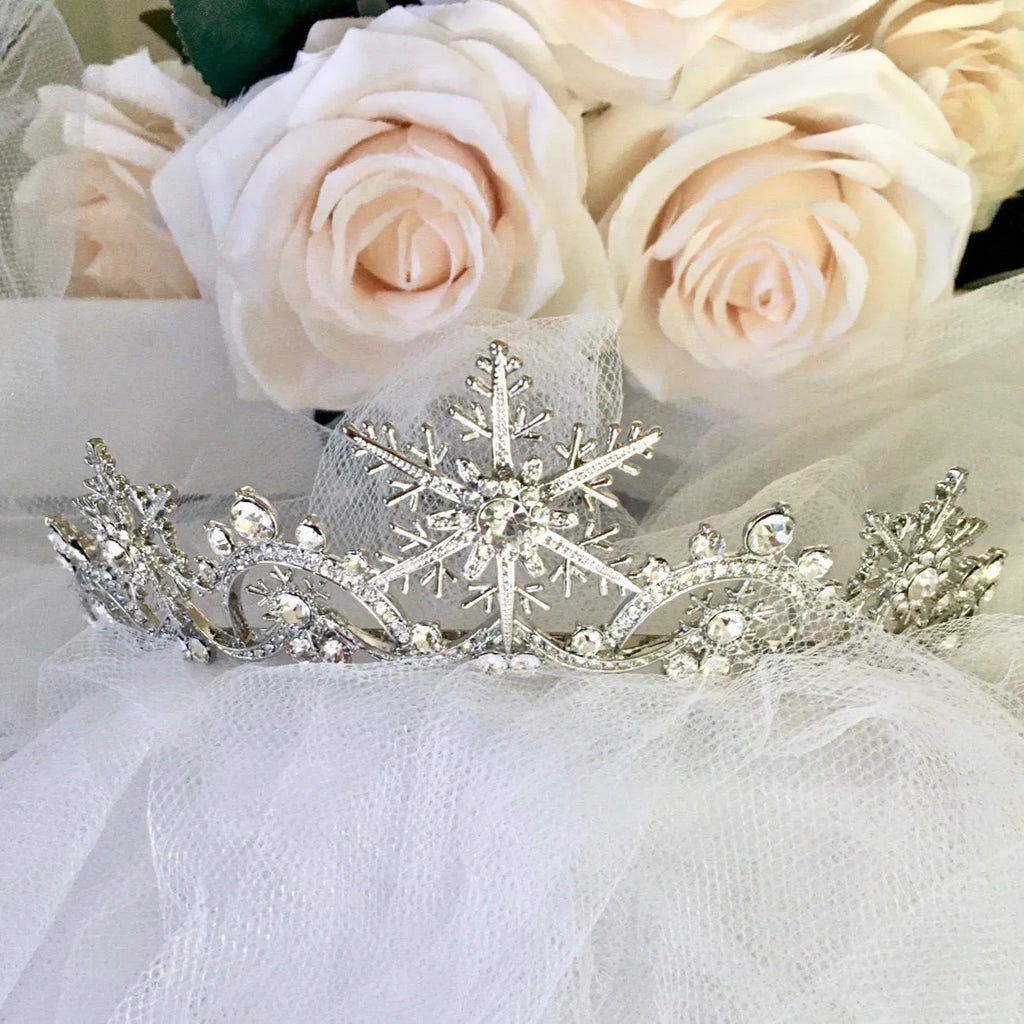Wedding Hair Accessories - Winter Snowflake Bridal Tiara