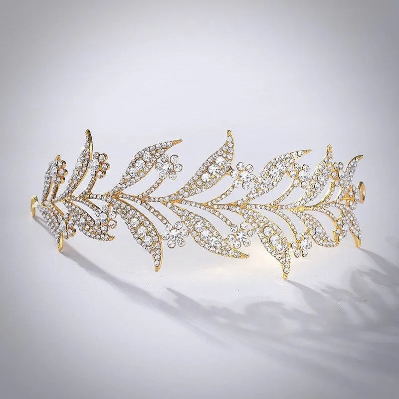 Wedding Hair Accessories - Micro-Pave Crystal Bridal Tiara Headband - Available in Silver, Rose Gold and Yellow Gold