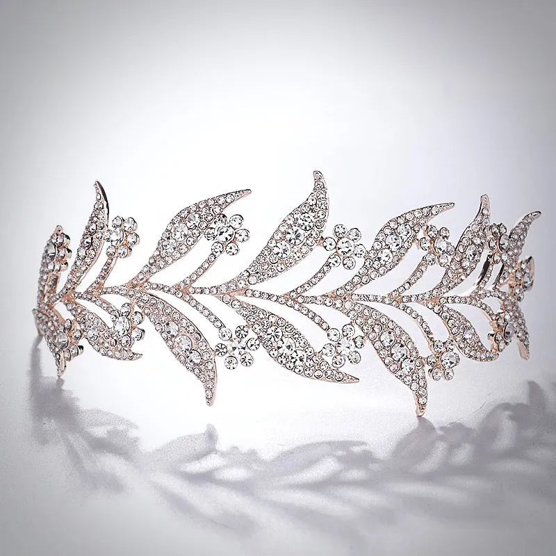 Wedding Hair Accessories - Micro-Pave Crystal Bridal Tiara Headband - Available in Silver, Rose Gold and Yellow Gold