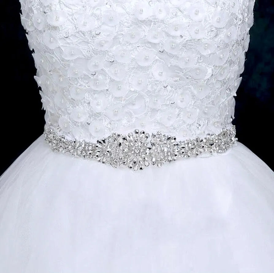 Wedding Accessories - Silver Crystal Bridal Belt/Sash