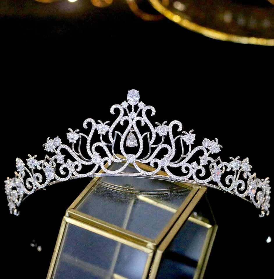 Wedding Hair Accessories - Silver Cubic Zirconia Bridal Tiara