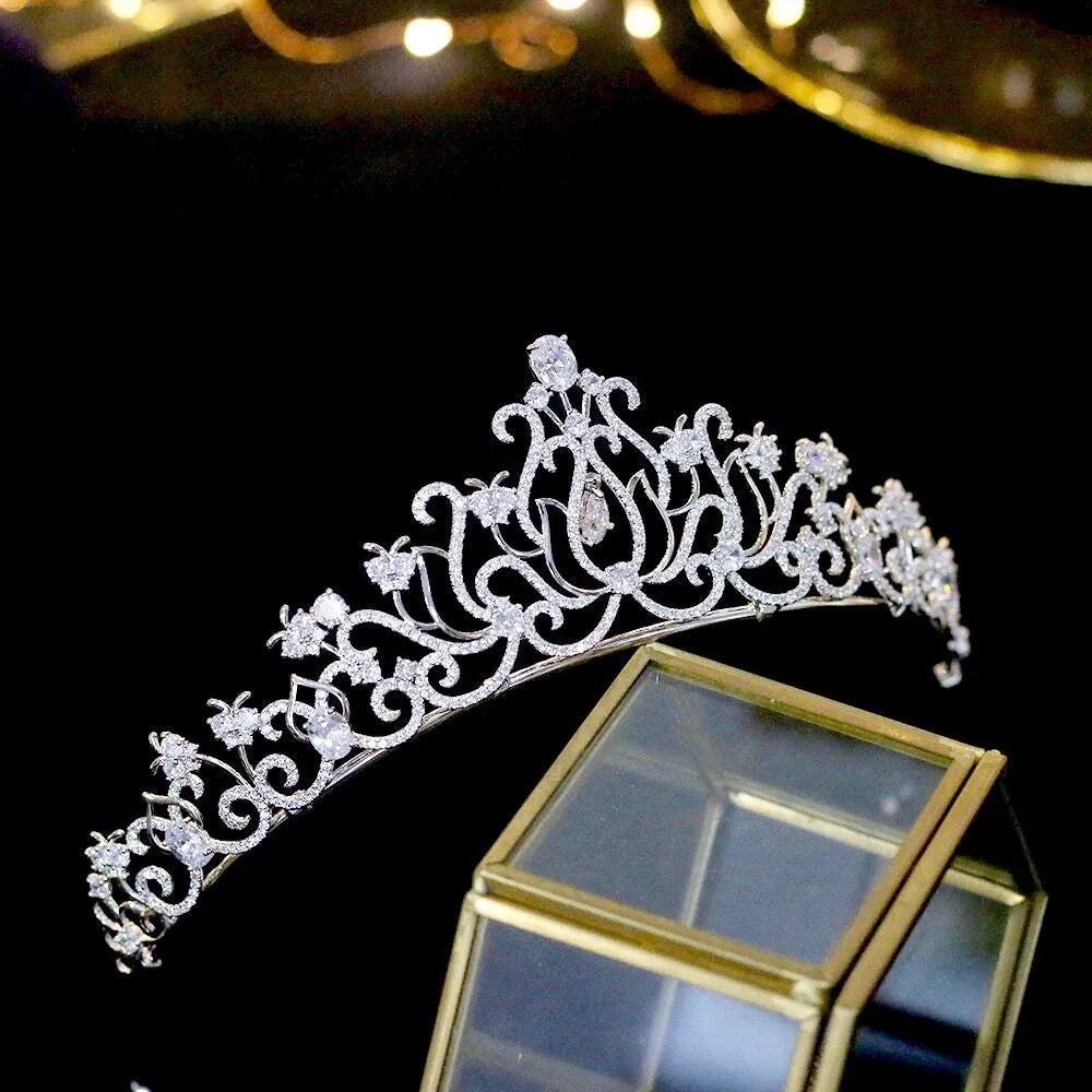 Wedding Hair Accessories - Silver Cubic Zirconia Bridal Tiara