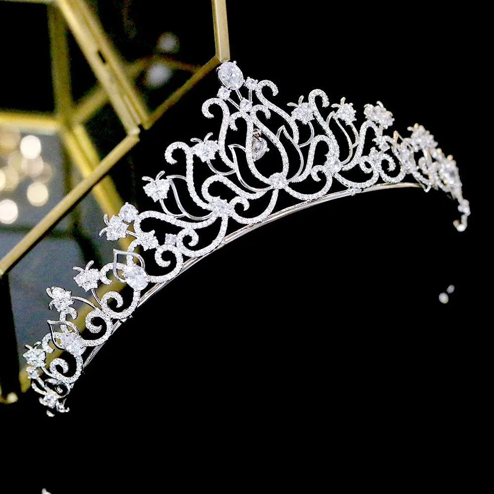 Wedding Hair Accessories - Silver Cubic Zirconia Bridal Tiara