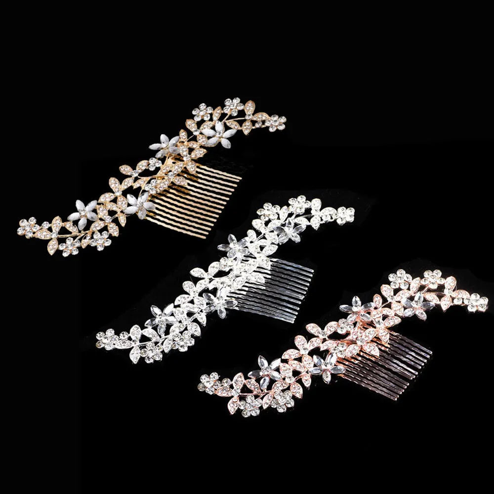 Wedding Hair Accessories - Austrian Crystal Hair Comb - Available in Rose Gold, Silver and Yellow Gold