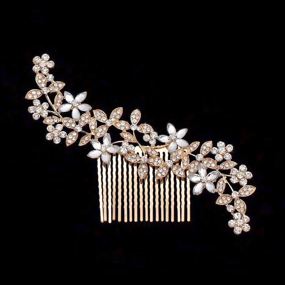 Wedding Hair Accessories - Austrian Crystal Hair Comb - Available in Rose Gold, Silver and Yellow Gold