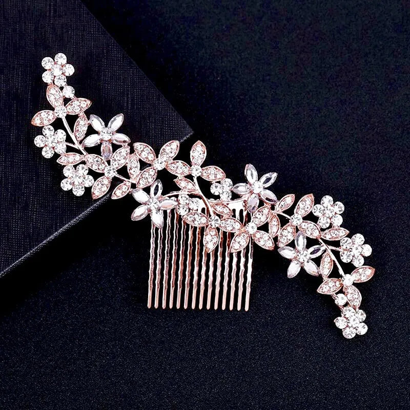 Wedding Hair Accessories - Austrian Crystal Hair Comb - Available in Rose Gold, Silver and Yellow Gold
