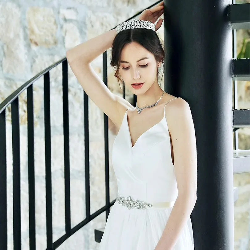 Wedding Hair Accessories - Silver Cubic Zirconia Bridal Tiara