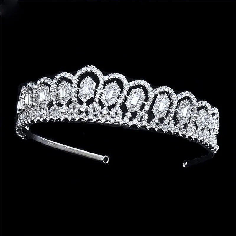 Wedding Hair Accessories - Silver Cubic Zirconia Bridal Tiara