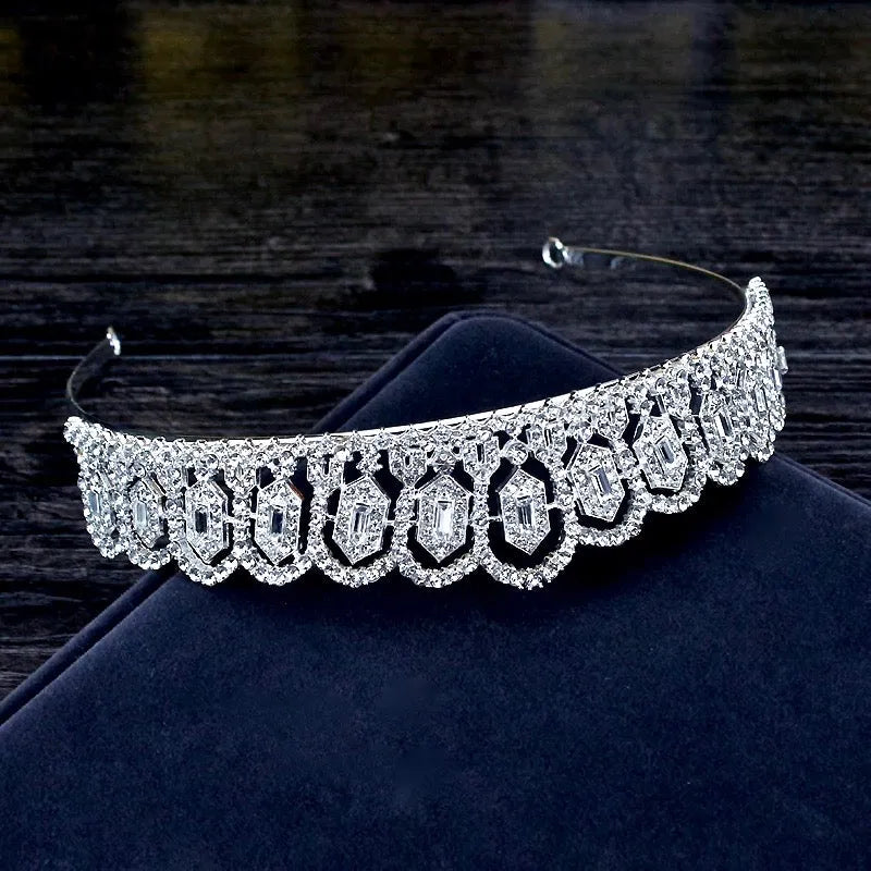Wedding Hair Accessories - Silver Cubic Zirconia Bridal Tiara