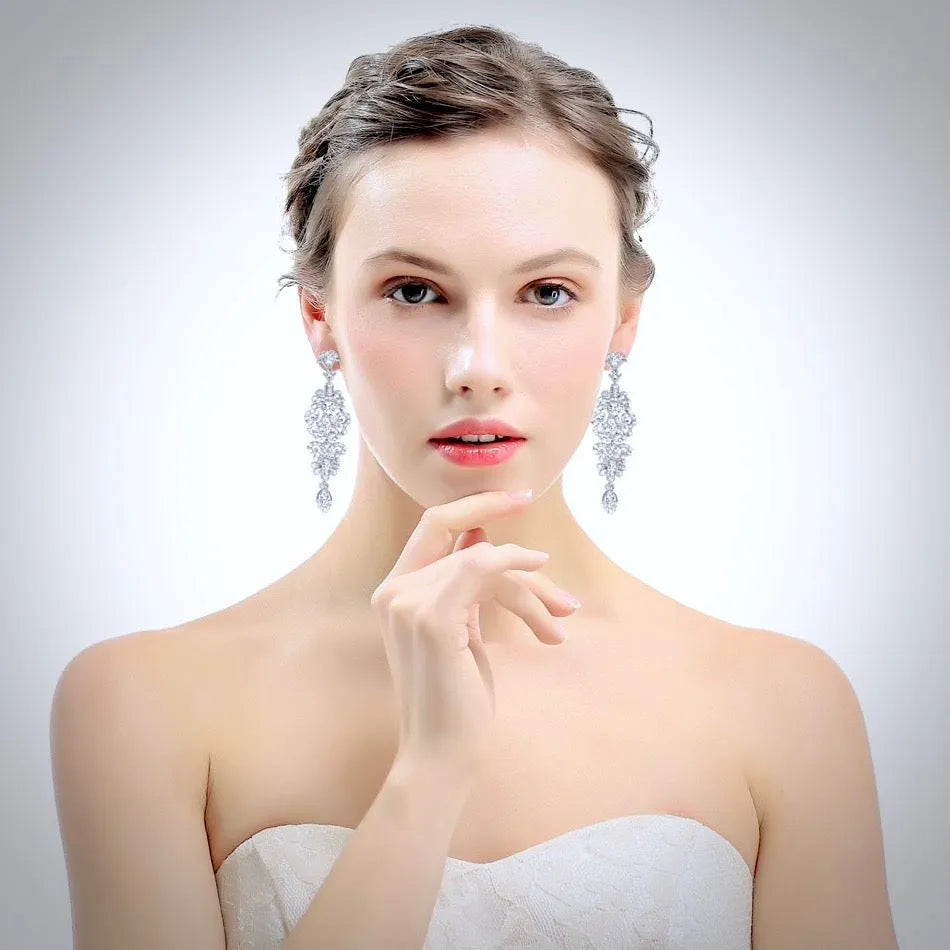 Wedding Jewelry - Rhinestone Bridal Earrings