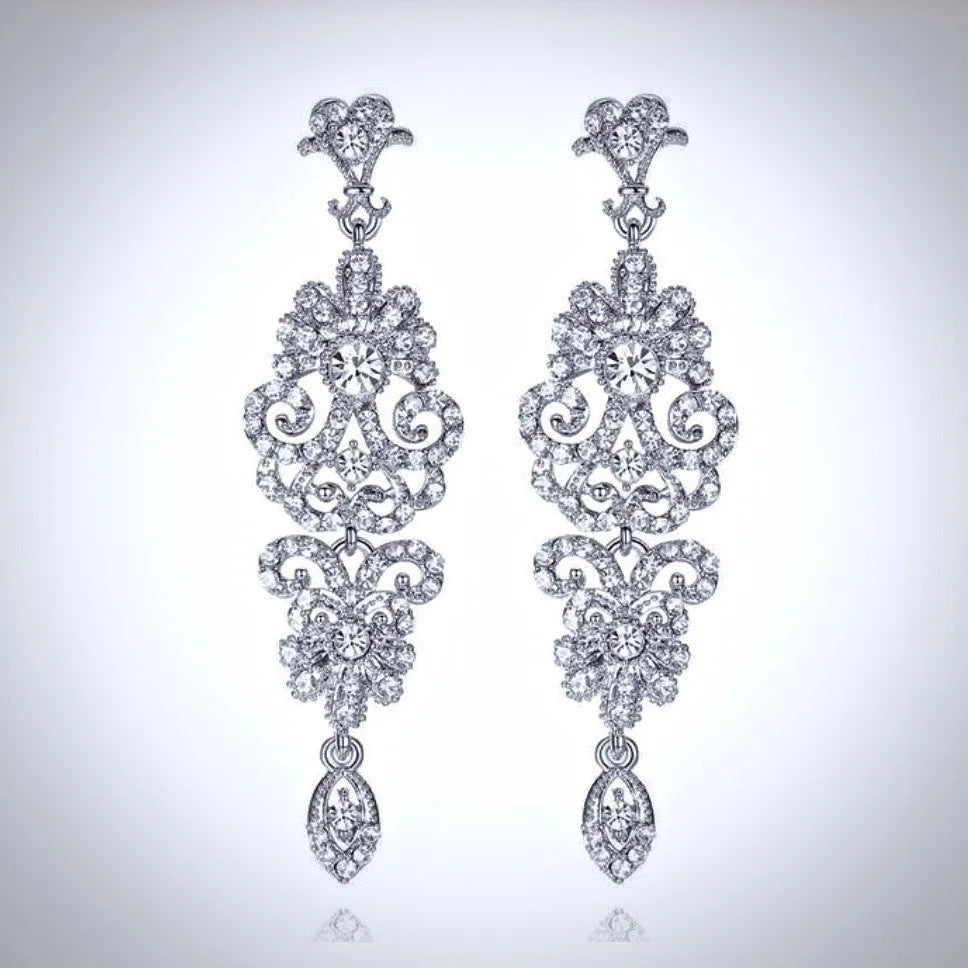 Wedding Jewelry - Rhinestone Bridal Earrings