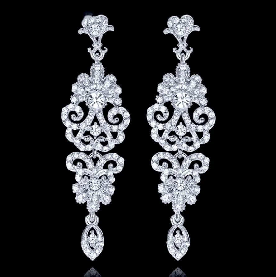 Wedding Jewelry - Rhinestone Bridal Earrings