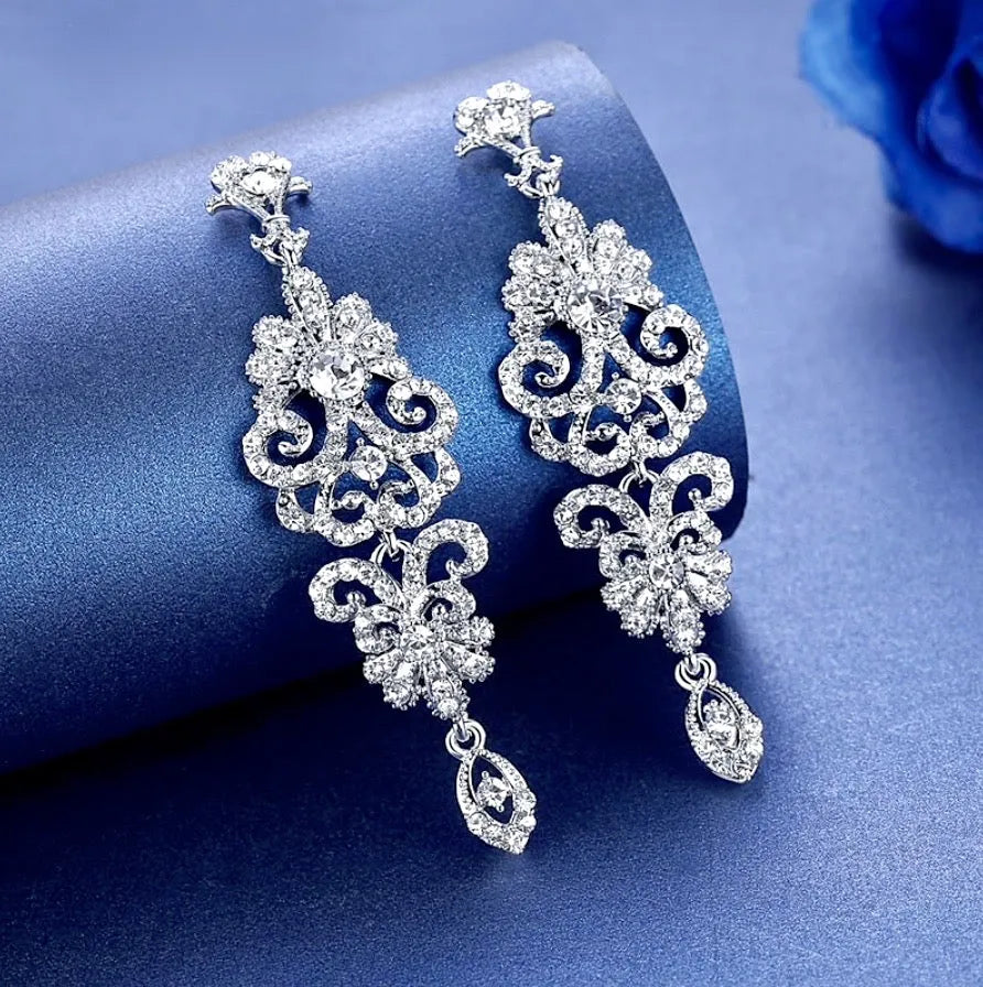 Wedding Jewelry - Rhinestone Bridal Earrings