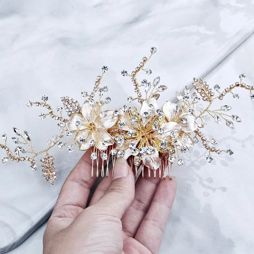 Wedding Hair Accessories - Crystal Bridal Hair Comb - Available in Gold and Silver