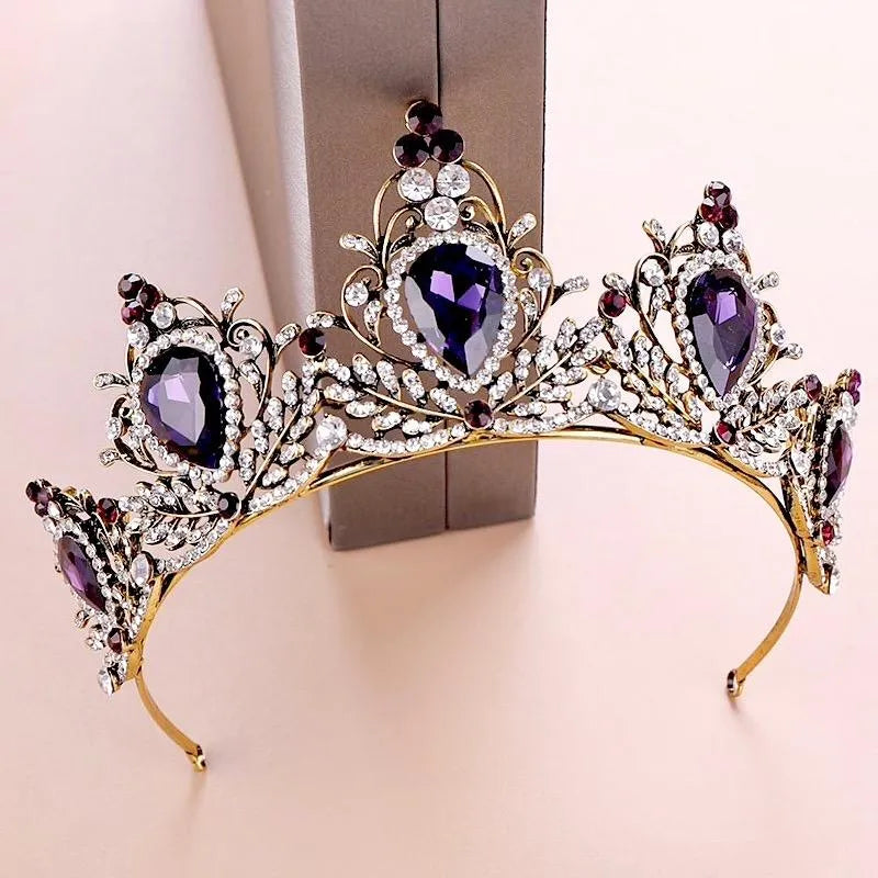 Wedding Hair Accessories - Victorian Gothic Purple Bridal Tiara
