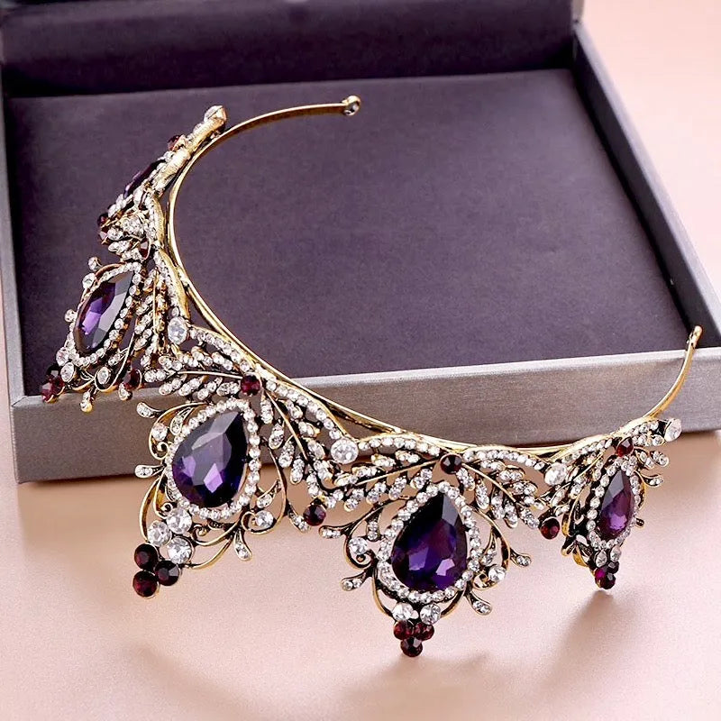 Wedding Hair Accessories - Victorian Gothic Purple Bridal Tiara