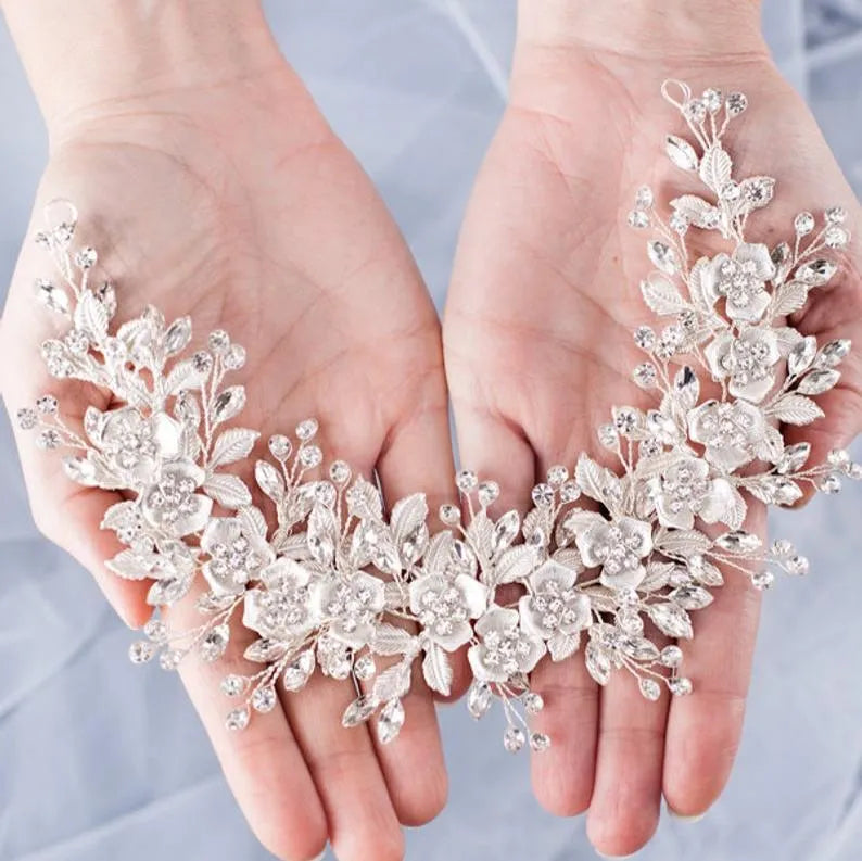 Wedding Hair Accessories - Crystal Bridal Hair Vine - Available in Silver, Rose Gold and Yellow Gold