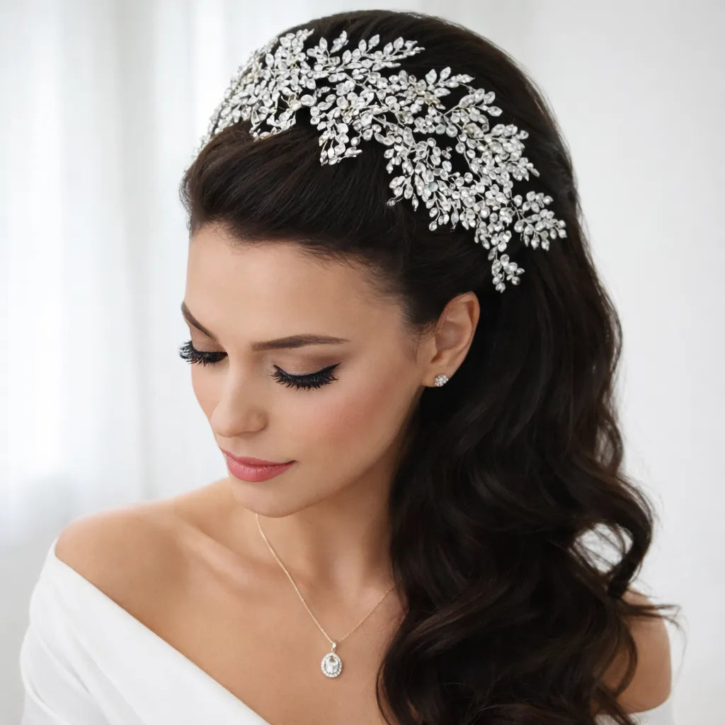 Crystal Bridal Hair Accessory – Silver & Yellow Gold  display picture 2