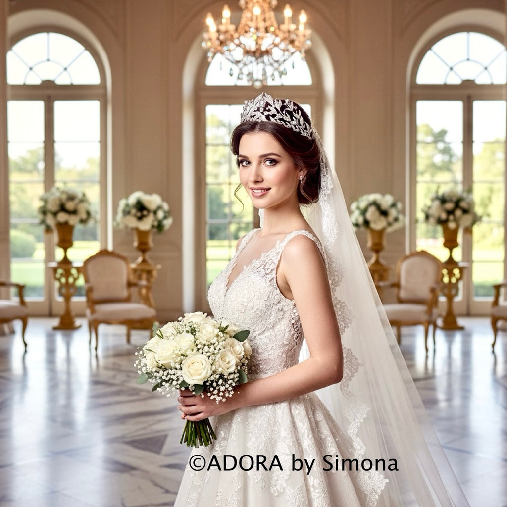 Wedding Hair Accessories - Micro-Pave Cubic Zirconia Bridal Tiara