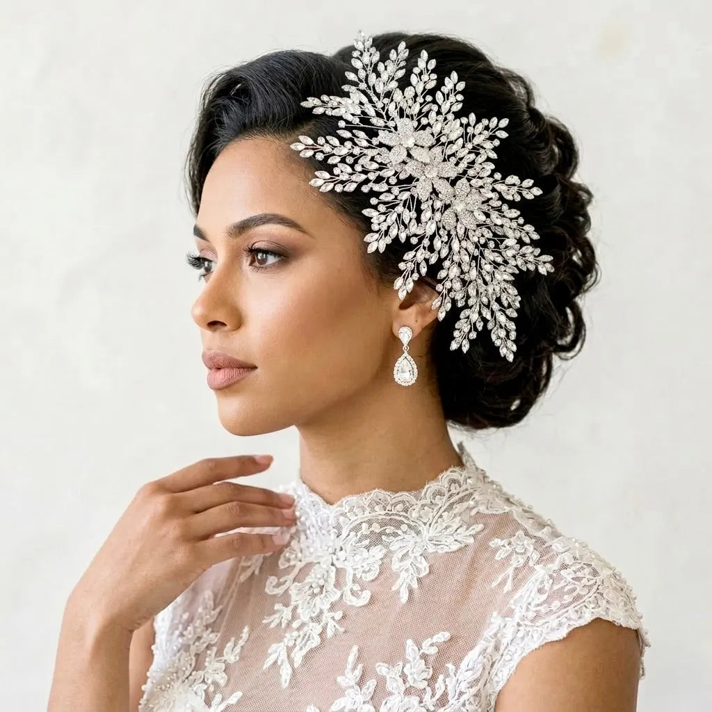Silver Crystal Bridal Headdress 'Gretchen' | Wedding Hair Accessories