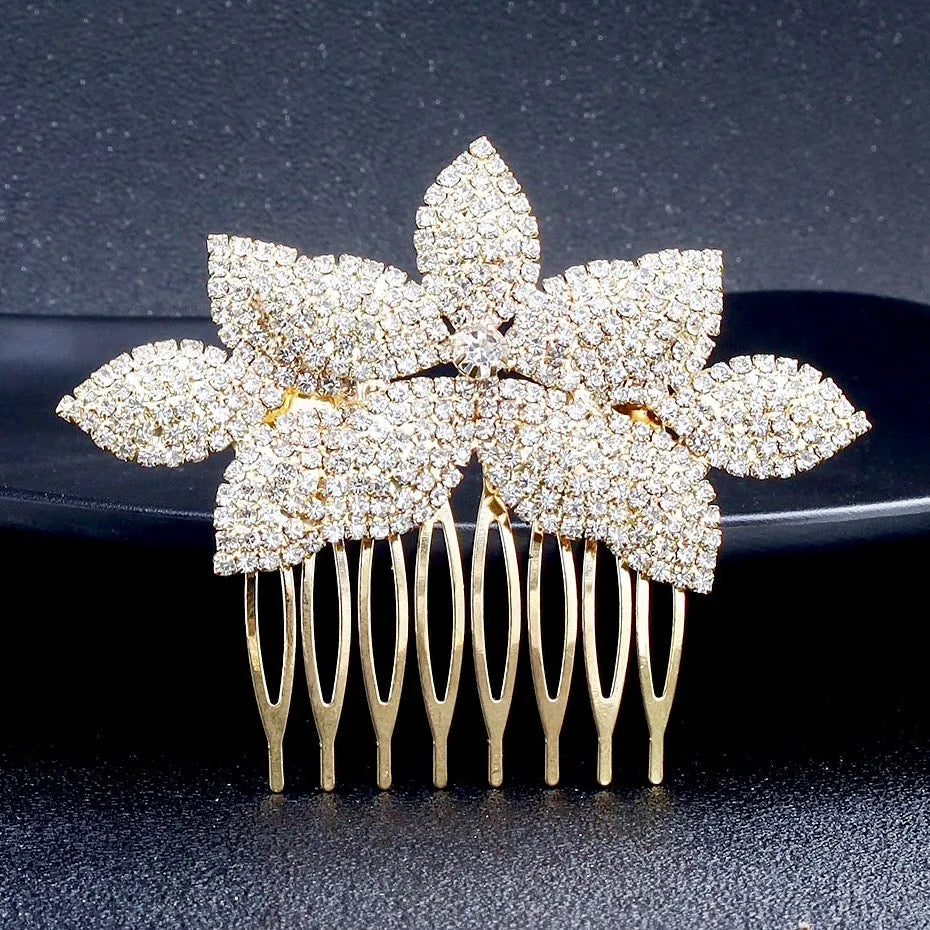 Wedding Hair Accessories - Crystal Bridal Hair Comb - Available in Yellow Gold, Rose Gold and Silver