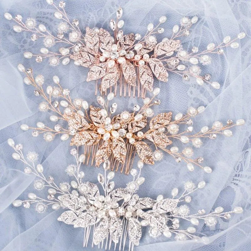 Wedding Hair Accessories - Pearl and Crystal Bridal Hair Comb - More Colors