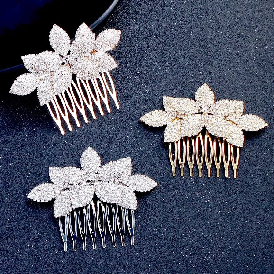 Wedding Hair Accessories - Crystal Bridal Hair Comb - Available in Yellow Gold, Rose Gold and Silver