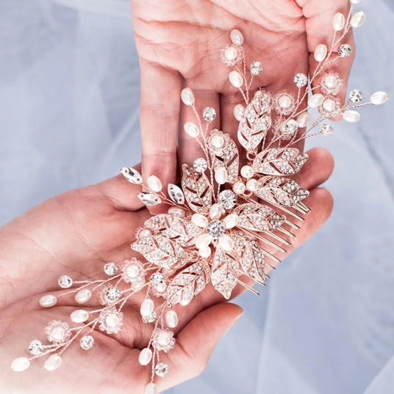 Wedding Hair Accessories - Pearl and Crystal Bridal Hair Comb - More Colors