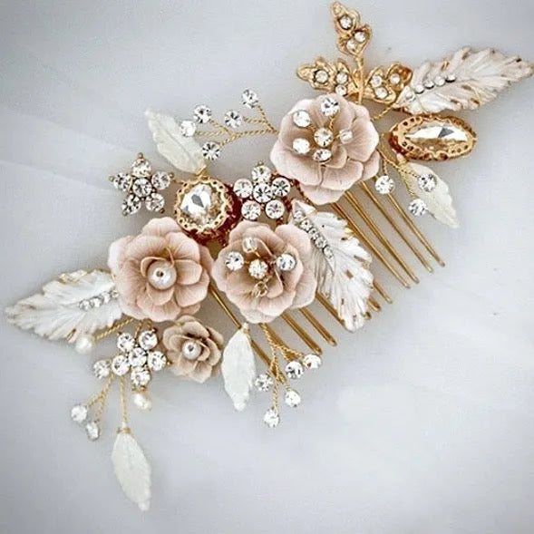 Wedding Hair Accessories - Bohemian Gold Bridal Hair Comb