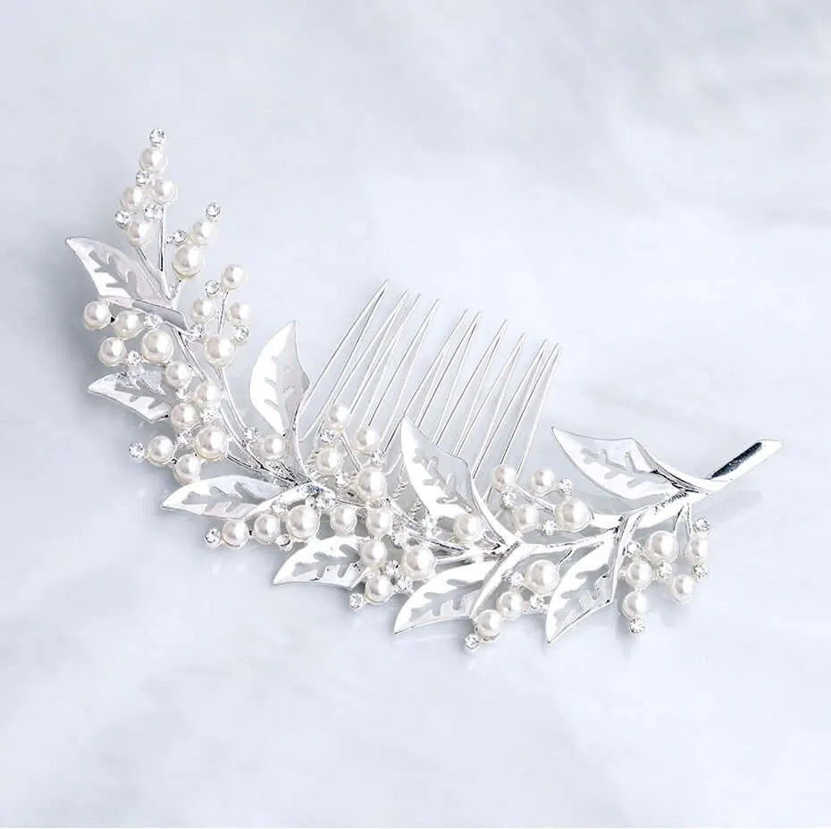 Wedding Hair Accessories - Pearl Bridal Hair Comb - Available in Silver, Yellow Gold and Rose Gold