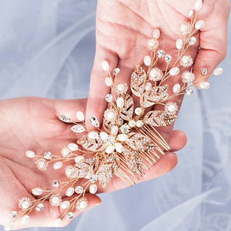 Wedding Hair Accessories - Pearl and Crystal Bridal Hair Comb - More Colors