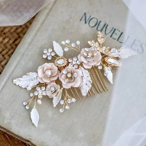 Wedding Hair Accessories - Bohemian Gold Bridal Hair Comb